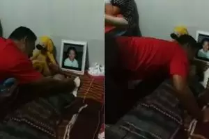 Seorang TNI menangis di jenazah anaknya, kisahnya bikin terenyuh