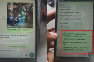 Chat driver ojek online orderannya dicancel pelanggan, bikin kesel