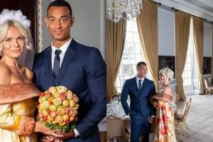 Pengantin ini menikah kenakan gaun pizza, unik banget