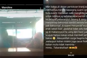 Kisah perjuangan suami tuna netra demi istrinya bisa makan bakso