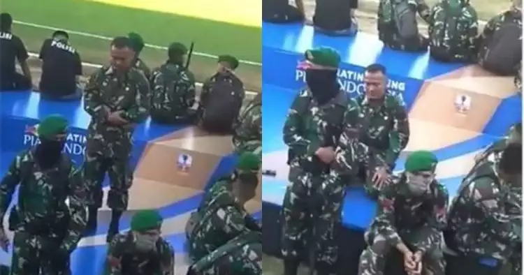 Momen anggota TNI salat saat suporter bola ricuh ini bikin kagum