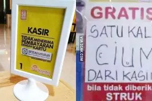 11 Pengumuman lucu di kasir ini absurdnya bikin tepuk jidat