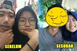 Transformasi cowok penuh tindik ubah penampilan demi pacarnya