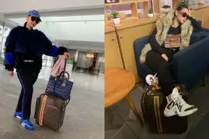  12 Gaya airport fashion Inul Daratista, penuh barang mewah