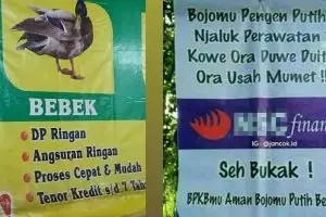 10 Spanduk iklan kredit ini nggak biasa dan mengundang senyum
