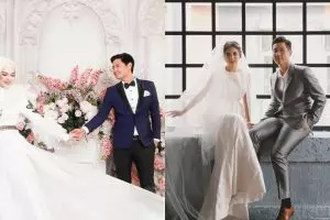 7 Seleb kenakan baju bak pengantin sungguhan saat foto prewedding