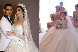 Gaun pengantin 5 seleb ini bertabur Swarovski, glamor abis