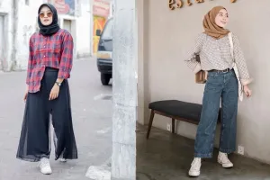 18 Inspirasi hijab dengan kemeja kotak-kotak, keren & kekinian