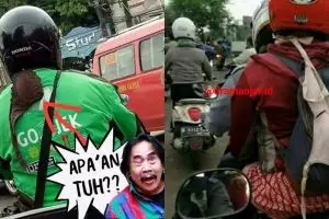 7 Momen absurd benda nyangkut di pengendara motor ini kocak abis