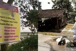10 Peringatan jalan rusak ini nggak biasa, bikin senyum getir