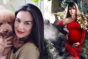 7 Potret maternity Irish Bella kenakan rambut palsu, mirip Barbie