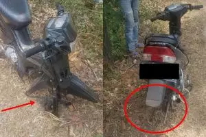Motor ditinggal karena mogok, usai balik ban dan knalpot raib