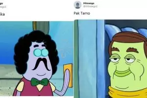 13 Cocoklogi tokoh kartun SpongeBob dan artis Indonesia ini kocak