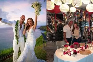 9 Momen mesra The Rock & Lauren Hashian, nikah usai 12 tahun pacaran