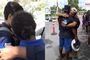 Viral momen haru mahasiswa pulang KKN dari Papua, bikin nangis
