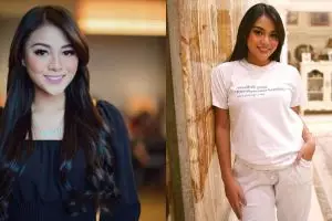 Foto bareng ibu-ibu, wajah Aurel Hermansyah bikin gagal fokus