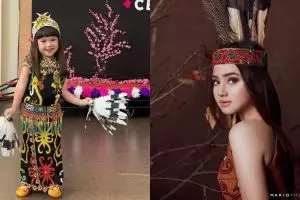 Pesona 5 seleb kenakan busana adat Kalimantan Timur
