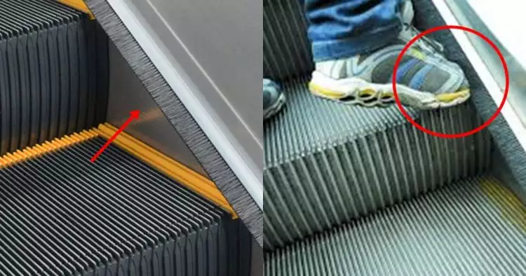 Bukan buat bersihin sepatu, ini fungsi penting sikat di eskalator