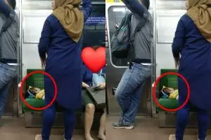 Foto ibu tidurkan anaknya di KRL viral, kisah perjuangannya haru