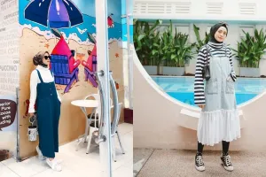 12 Padu padan overall untuk hijabers, stylish dan kekinian