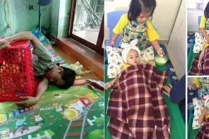 10 Potret iseng kakak ke adik, bikin pengen ketawa tapi kasihan