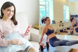 6 Potret baby bump Shandy Aulia, tetap fit berolahraga