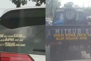 10 Peringatan lucu di belakang mobil ini bikin ketawa ngegas