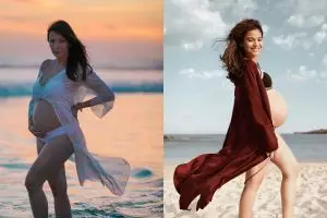Gaya 7 seleb pamer baby bump di pinggir pantai, seksi menawan