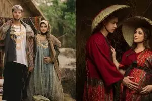 Gaya 12 seleb foto maternity berkonsep tradisional, klasik abis