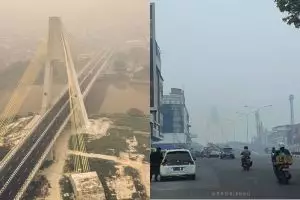 9 Penampakan terkini Riau yang diselimuti kabut asap kebakaran hutan