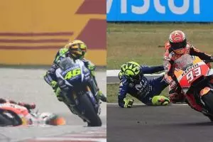 Kembali panas, ini 6 perseteruan Valentino Rossi vs Marc Marquez