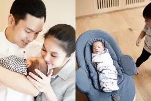 Tingkah gemas anak Sandra Dewi, Raphael Moeis bertemu adiknya