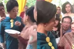 Viral emak-emak adu mulut di pesta nikah, gegara rebutan rendang