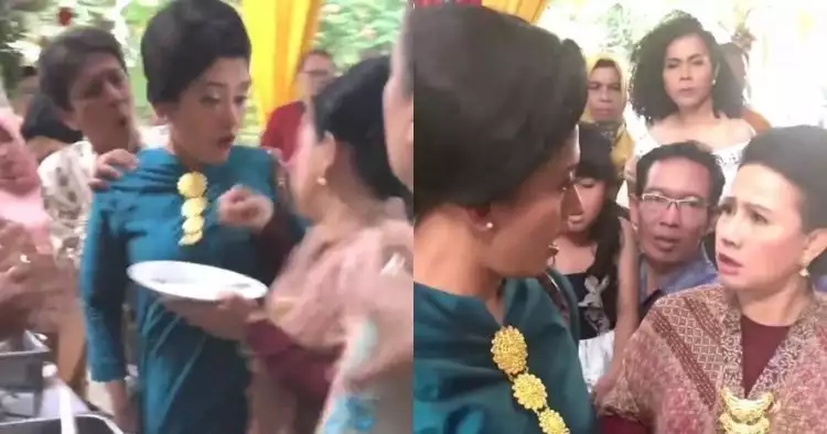 Viral emak-emak adu mulut di pesta nikah, gegara rebutan rendang