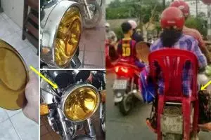 10 Lifehack modifikasi kendaraan pakai perabot rumah tangga, kreatif