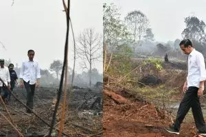 Jokowi tinjau kebakaran hutan, perubahan sepatunya jadi sorotan