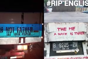 9 Tulisan bahasa Inggris di bak truk ini kocaknya bikin mikir