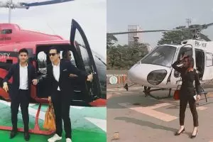 Gaya 7 seleb jalan-jalan pakai helikopter, mewah abis