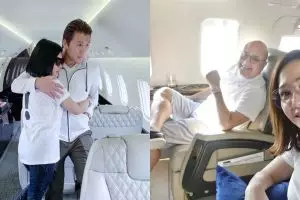 Momen mesra 5 pasangan seleb di jet pribadi, so sweet