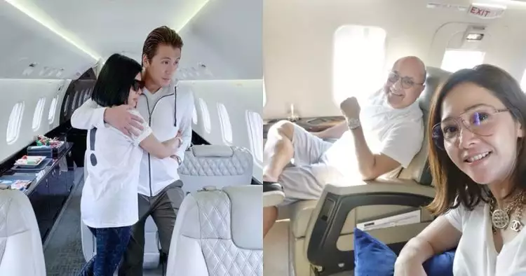 Momen mesra 5 pasangan seleb di jet pribadi, so sweet