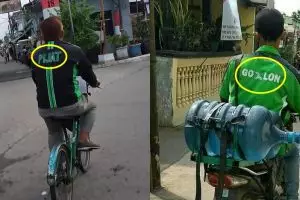 10 Momen orang pakai atribut ojek online ini menipu mata
