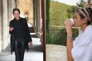 Liburan di Spanyol, Nikita Mirzani santai masak mi pakai bikini