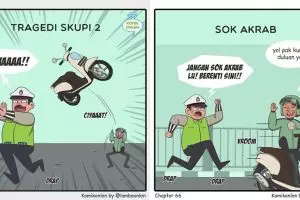 Komik strip 10 tipe pengendara saat ada razia ini kocak abis