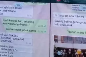 Bikin spanduk ucapan wisuda mepet deadline, hasilnya tak terduga