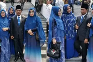 Viral anggota DPR bawa tiga istri cantik saat pelantikan