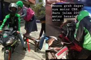 9 Momen lucu penumpang ojek online dapat driver bermotor tinggi