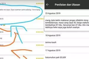 10 Komentar lucu di kolom penilaian driver ojek online bikin nyengir