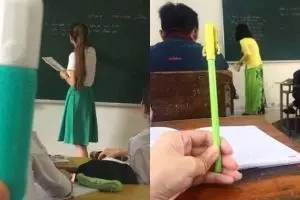 15 Momen tak sengaja busana guru mirip alat tulis, pas banget ya