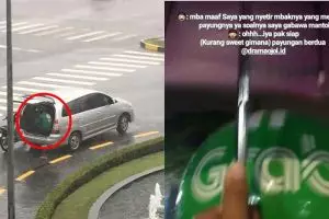 10 Momen lucu driver ojek online kehujanan, mau ketawa tapi kasihan