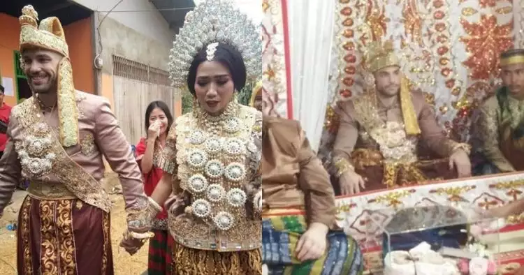 Viral pernikahan perempuan Bugis dan bule AS pakai baju adat